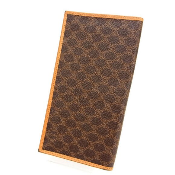 Celine Wallet Purse Long Wallet Macadam Brown Brown Woman Authentic Used - Picture 2 of 11